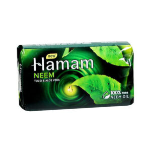 Hamam Neem Tulsi Aloe Vera Soap for natural and refreshing skin care, available at India Supermarkt Switzerland.