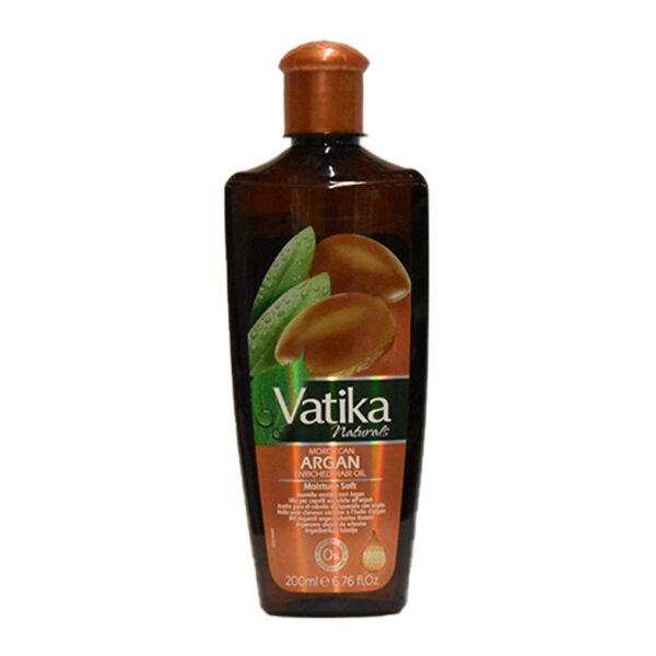 Vatika Naturals Moroccan Argan Enriched Hair Oil for deep nourishment, available at India Supermarkt Switzerland.