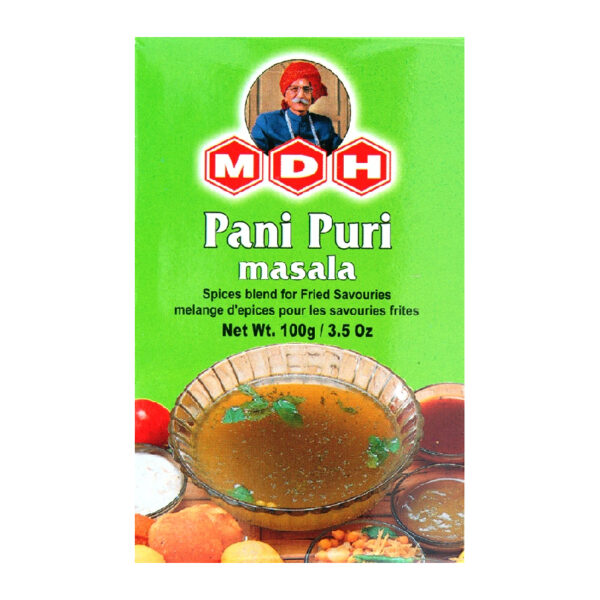 MDH Pani Puri Masala for the perfect tangy and spicy water, available at India Supermarkt Switzerland.