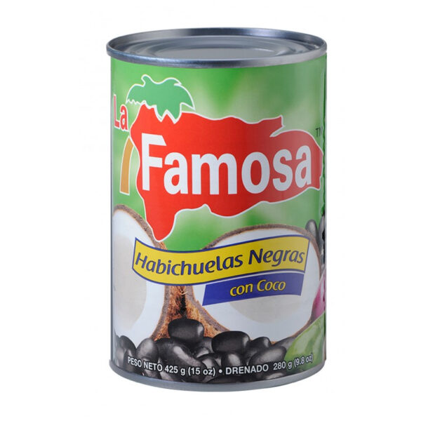La Famosa Habichuelas Negras Con Coco, a Caribbean delicacy, available at India Supermarkt Switzerland.