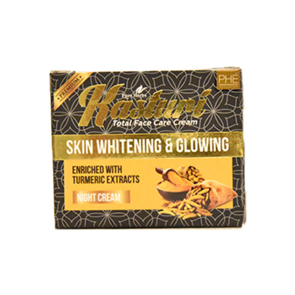 Kasturi Skin Whitening & Glowing Night Cream for a radiant complexion, available at India Supermarkt Switzerland.